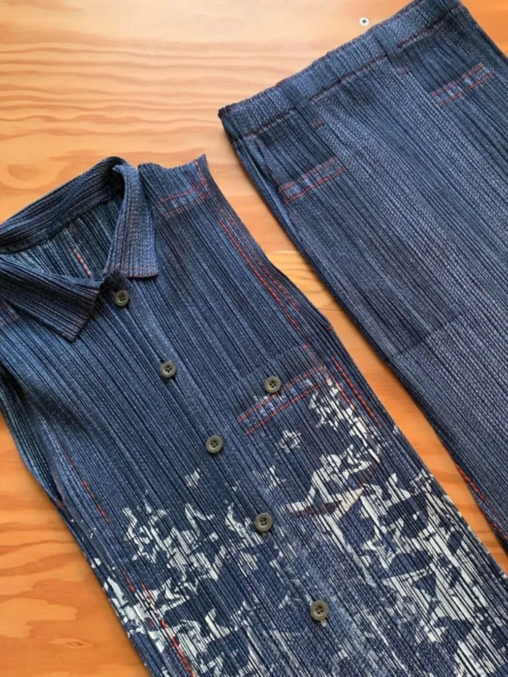 Issey Miyake Pleats Please Denim Star Set Dark Navy JP4